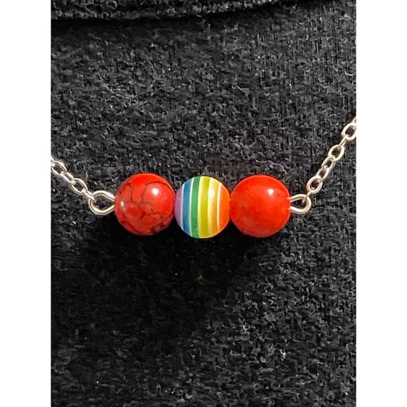 Andrew Christian Pride Element Necklace Red - Picture 1 of 4